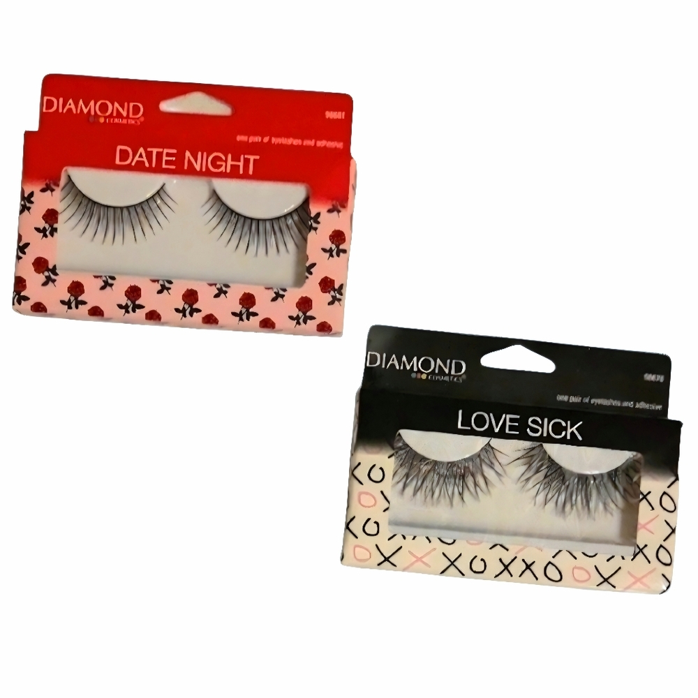 NEW in Pkg Diamond Cosmetics Eyelash Set - Date Night and Love Sick